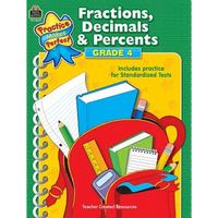 Fractions, Decimals & Percents Grade 4 - Paperback