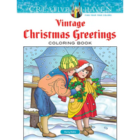 Creative Haven Vintage Christmas Greetings Coloring Book - Paperback