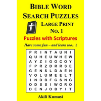 Bible Word Search Puzzles, Large Print No. 1: 50 Puzzles with Scriptures - Paperback