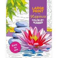 Large Print Happiness Color-By-Number - Paperback