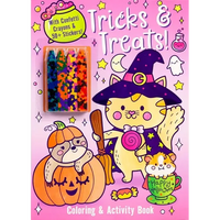 Tricks & Treats! Coloring & Activity Book with Confetti Crayons & 50+ Stickers! - Paperback