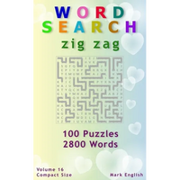 Word Search: Zig Zag, 100 Puzzles, 2800 Words, Volume 16, Compact 5"x8" Size - Paperback