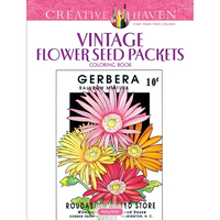 Creative Haven Vintage Flower Seed Packets Coloring Book - Paperback