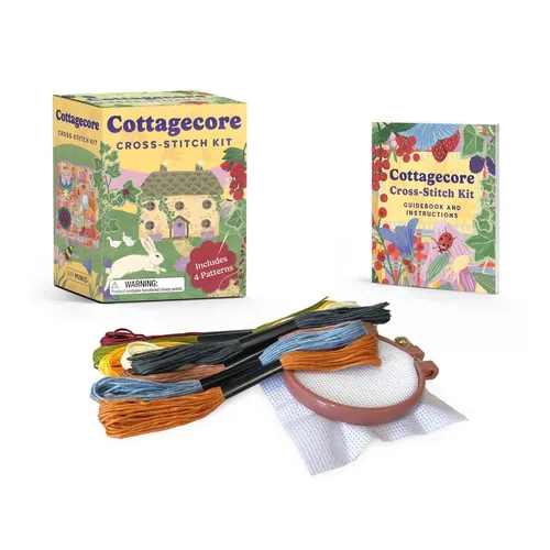 Cottagecore Cross-Stitch Kit: Includes 4 Patterns