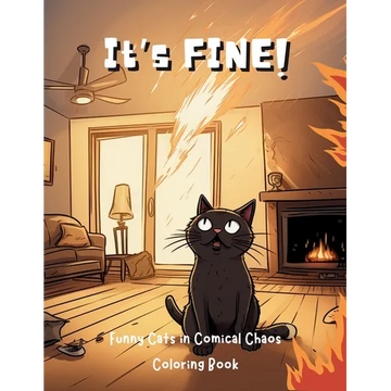 It's Fine!: Funny Cats in Comical Chaos Coloring Book For Adults - Paperback