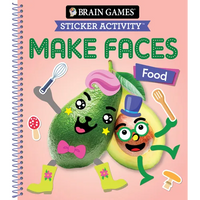 Brain Games - Sticker Activity - Make Faces: Food (Age 3 Years and Up): Volume 2 - Spiral