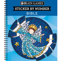 Brain Games - Sticker by Number: Bible (28 Images to Sticker) - Spiral