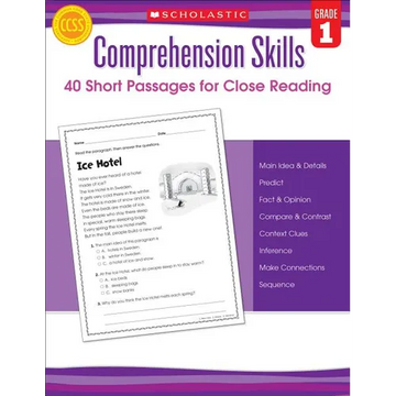 Comprehension Skills: 40 Short Passages for Close Reading: Grade 1 - Paperback