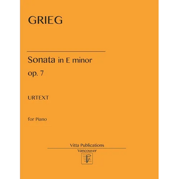 E. Grieg. Sonata in E minor, op. 7 - Paperback