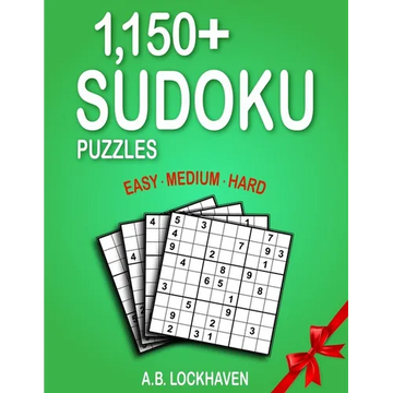 1,150+ Sudoku Puzzles: Easy, Medium, Hard - Paperback