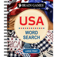 Brain Games - USA Word Search - Large Print - Spiral