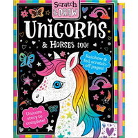 Scratch and Draw Unicorns & Horses Too! - Hardcover