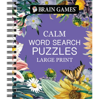 Brain Games - Calm: Word Search Puzzles - Large Print - Spiral