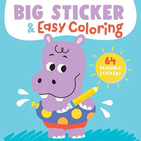 Big Sticker & Easy Coloring (Hippo): 64 Reusable Stickers - Paperback