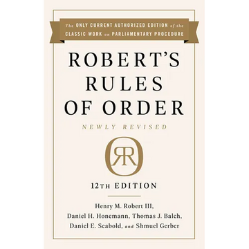 Robert's Rules of Order Newly Revised, 12th Edition - Paperback