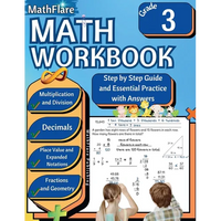 MathFlare - Math Workbook 3rd Grade: Math Workbook Grade 3: Addition, Subtraction, Multiplication and Division, Fractions, Decimals, Place Value, Expa - Paperback