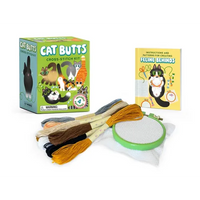 Cat Butts Cross-Stitch Kit: Includes 4 Patterns - Paperback