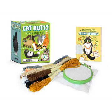 Cat Butts Cross-Stitch Kit: Includes 4 Patterns - Paperback