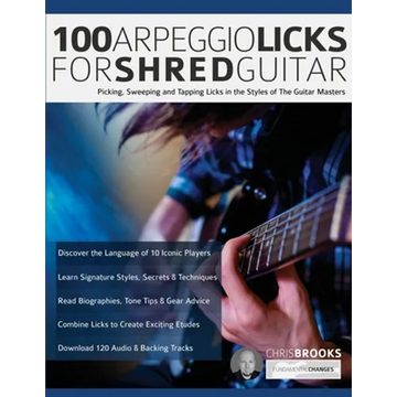 100 Arpeggio Licks for Shred Guitar: Picking, Sweeping and Tapping Licks in the Styles of The Guitar Masters - Paperback