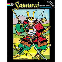 Samurai Stained Glass Coloring Book - Paperback