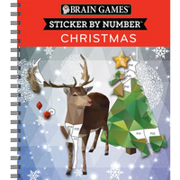 Brain Games - Sticker by Number: Christmas (28 Images to Sticker - Reindeer Cover): Volume 1 - Spiral