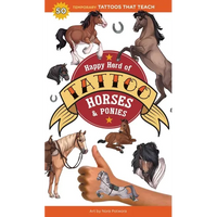 Happy Herd of Tattoo Horses & Ponies: 50 Temporary Tattoos That Teach - Paperback