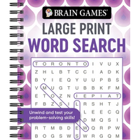 Brain Games - Large Print Word Search: Unwind and Test Your Problem-Solving Skills Easy to Read, Fun to Solve Gift for Adults & Seniors - Spiral