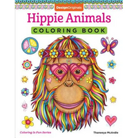 Hippie Animals Coloring Book - Paperback