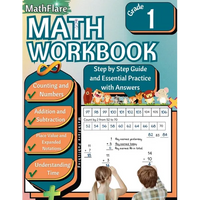 MathFlare - Math Workbook 1st Grade: Math Workbook Grade 1: Counting, Numbers, Addition, Subtraction, Place Value, Expanded Notations, Telling Time, a - Paperback
