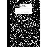 Marble Notebook A5: Black Marble Wide Rule Journal - Paperback