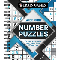 Brain Games - Large Print Number Puzzles: Stretch Your Brain with More Than 160 Puzzles - Spiral