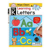 Learning Letters (Pre-K Wipe Clean Workbook): Preschool Wipe Clean Activity Workbook, Ages 3-5, Letter Tracing, Uppercase and Lowercase, First Words, - Paperback
