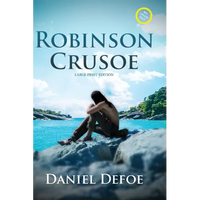 Robinson Crusoe (Annotated, Large Print) - Paperback