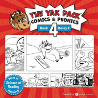 The Yak Pack: Comics & Phonics: Book 4: Learn to read decodable Bossy E words - Paperback