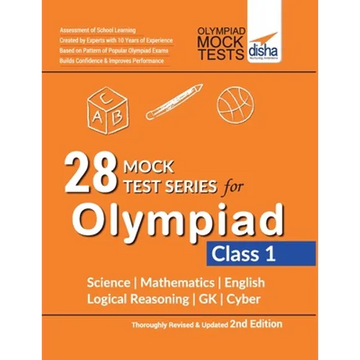 28 Mock Test Series for Olympiads Class 1 Science, Mathematics, English, Logical Reasoning, GK & Cyber 2nd Edition - Paperback