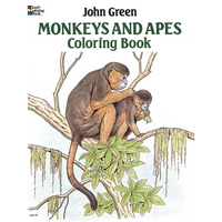 Monkeys and Apes Coloring Book - Paperback