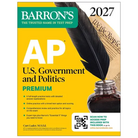 AP U.S. Government and Politics Premium, 2027: Prep Book with 6 Practice Tests + Comprehensive Review + Online Practice (Barron's AP Prep) - Paperback