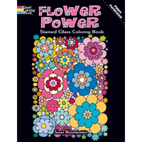 Flower Power Stained Glass Coloring Book - Paperback