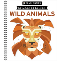 Brain Games - Sticker by Letter: Wild Animals - Spiral