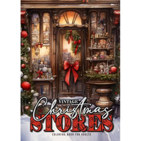 Vintage Christmas Stores Coloring Book for Adults: Victorian Christmas Coloring Book Grayscale Christmas Coloring Book - cute little Stores lovely dec - Paperback