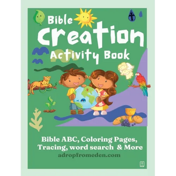 Bible Creation Activity Book: Bible ABC, Numbers, Coloring Pages, Tracing, Writing, Word Search and More - Paperback