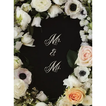 Mr. & Ms. Flowered Wedding Guest Book - Hardcover