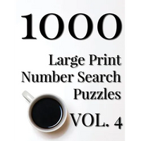 1000 Large Print Number Search Puzzles - Volume 4 - Paperback