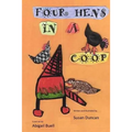 Four Hens in a Coop