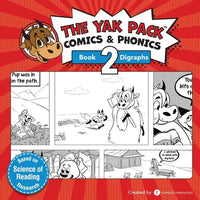 The Yak Pack: Comics & Phonics: Book 2: Learn to read decodable digraph words - Paperback