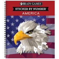 Brain Games - Sticker by Number: America (28 Images to Sticker) - Spiral