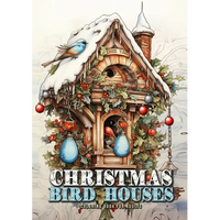 Christmas Bird Houses Coloring Book for Adults: Christmas Decoration Coloring Book for adults grayscale Bird Houses Coloring Book Christmas Grayscale - Paperback