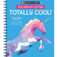 Brain Games - Sticker by Letter: Totally Cool! (Sticker Puzzles - Kids Activity Book) - Spiral
