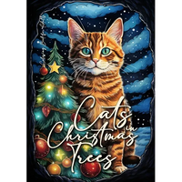 Cats in Christmas Trees Coloring Book for Adults: Christmas Cats Coloring Book for Adults Cats Grayscale Coloring Book for Adults funny Cats Coloring - Paperback