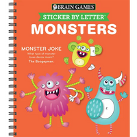 Brain Games - Sticker by Letter: Monsters + Jokes - Spiral
